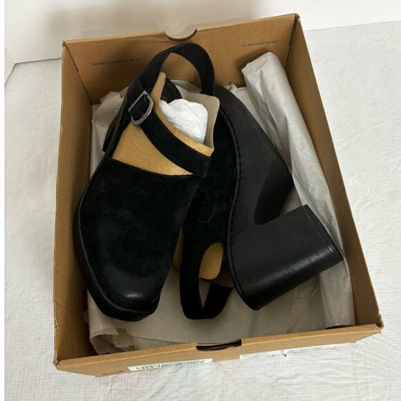 Born Women's Devlyn Black Distressed Suede Platform Boho Chic Clogs Size 9M - Picture 10 of 11